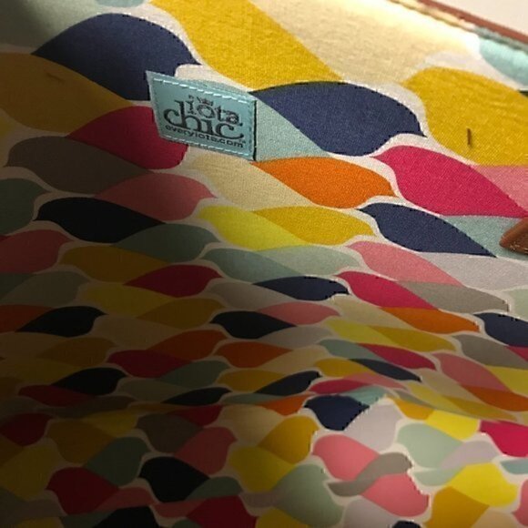 C.R. Gibson for Iota Chic "Flock of Colour" 3-Piece Tote Travel Bag Set Brown - Picture 3 of 16